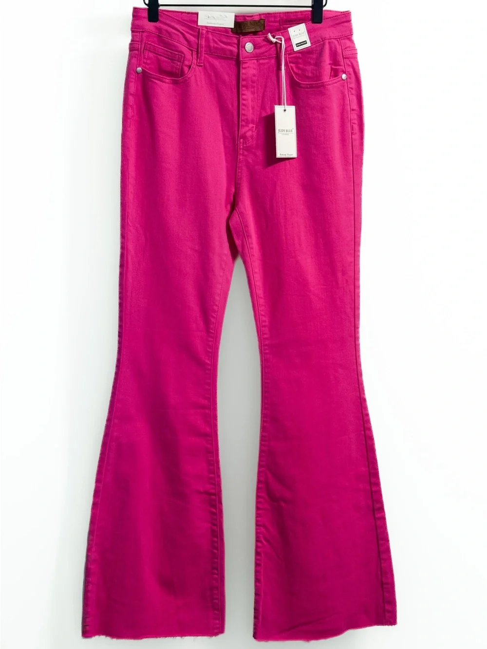 Judy Blue Pink Garment Dyed High Waist Flare Jeans 11/30 NWT - Picture 1 of 17
